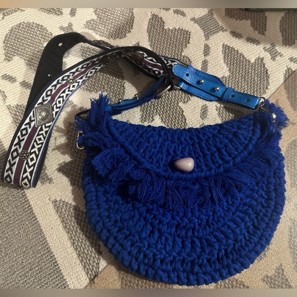 Free People Macrame Moon Crossbody Bag NEW - Picture 8 of 9